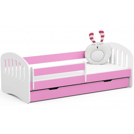Łóżko dziecięce 180x80 Play ze stelażem i materacem różowe