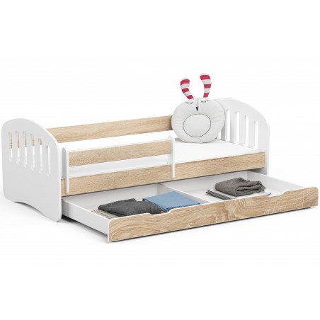 Łóżko dziecięce 180x80 Play ze stelażem i materacem dąb sonoma otwarte