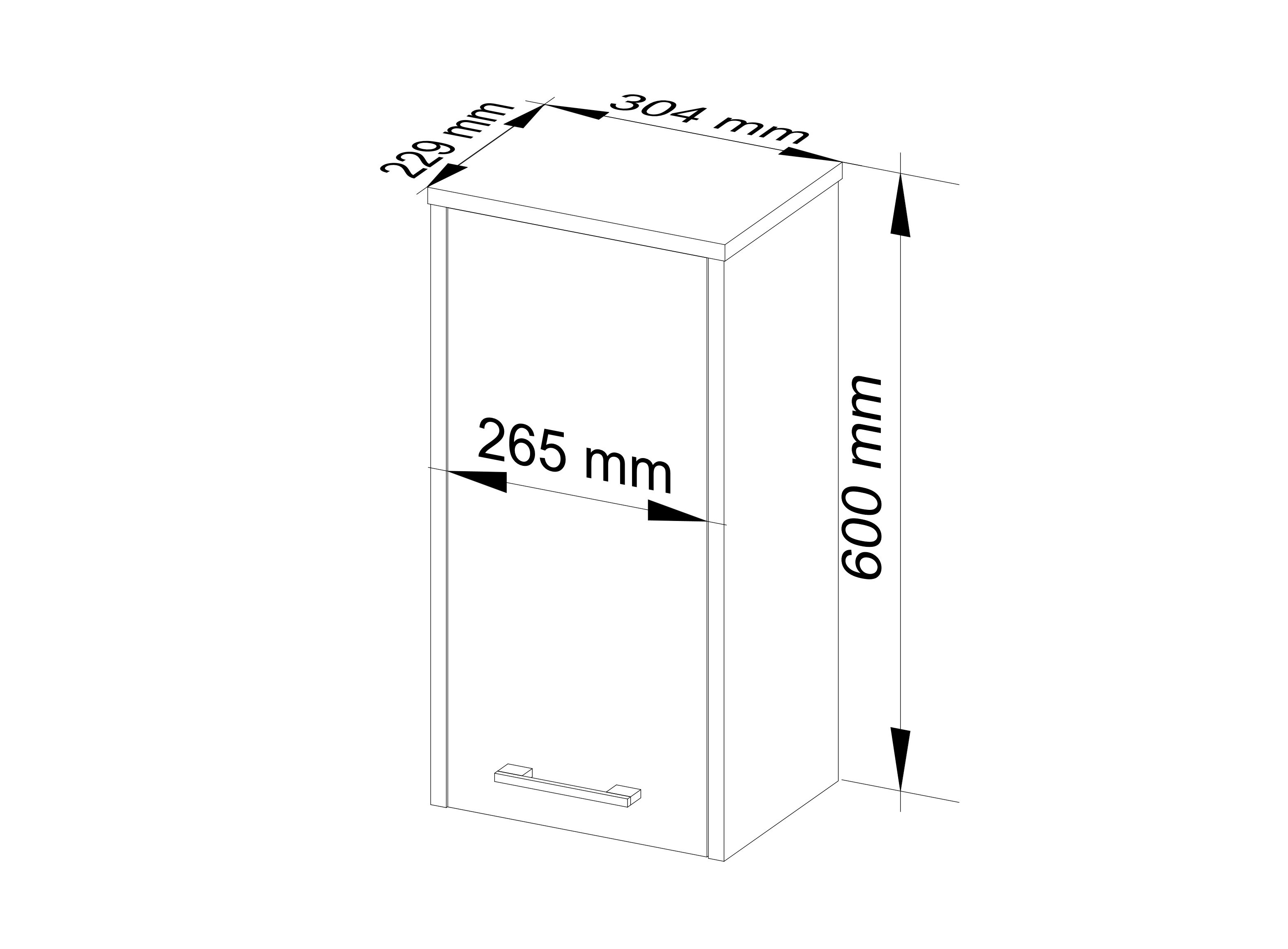Meble AKORD - Szafka łazienkowa FIN Wenge 30 cm 1 drzwi kolor Wenge mat 2 półki 30x22,5x60 cm - Wymiary toaletki AKORD - 5907504389790