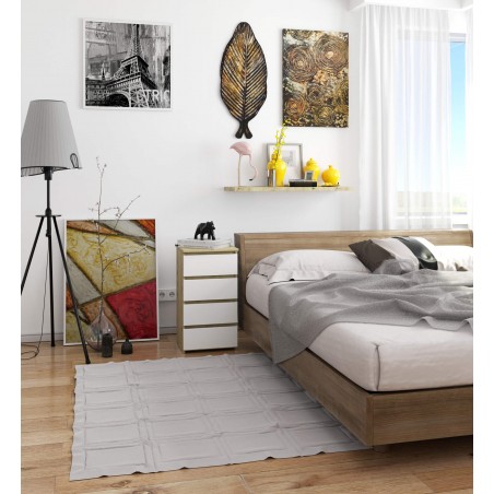 Komoda CL4 40 cm 4 szuflady - dąb artisan-biała wizualizacja sypialni