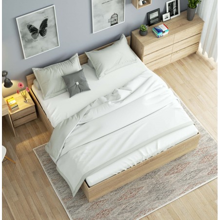 Łóżko 180x200 | Łóżko sonoma podnoszone z pojemnikiem na pościel