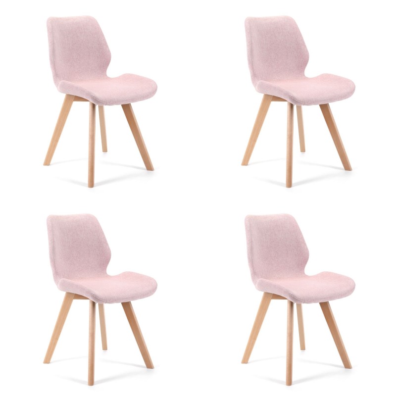 4x krzesło tapicerowane materiałowe SJ.0159 Różowe
