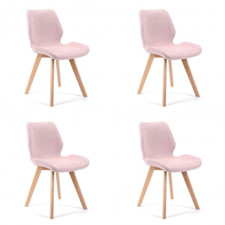 4x krzesło tapicerowane materiałowe SJ.0159 Różowe