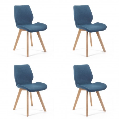 4x krzesło tapicerowane materiałowe SJ.0159 Granatowe