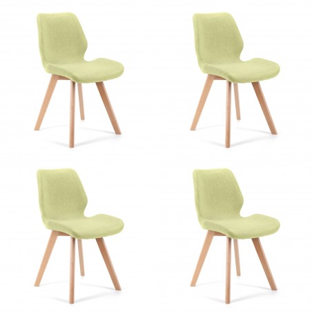 4x krzesło tapicerowane materiałowe SJ.0159 Zielone