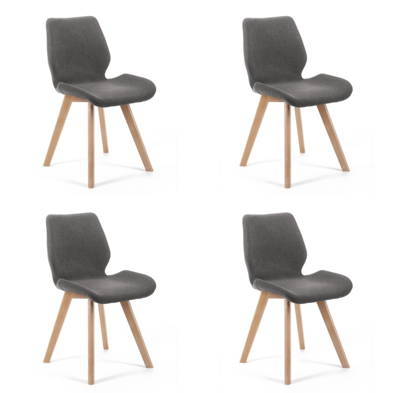 4x krzesło tapicerowane materiałowe SJ.0159 Szaro-Brązowe