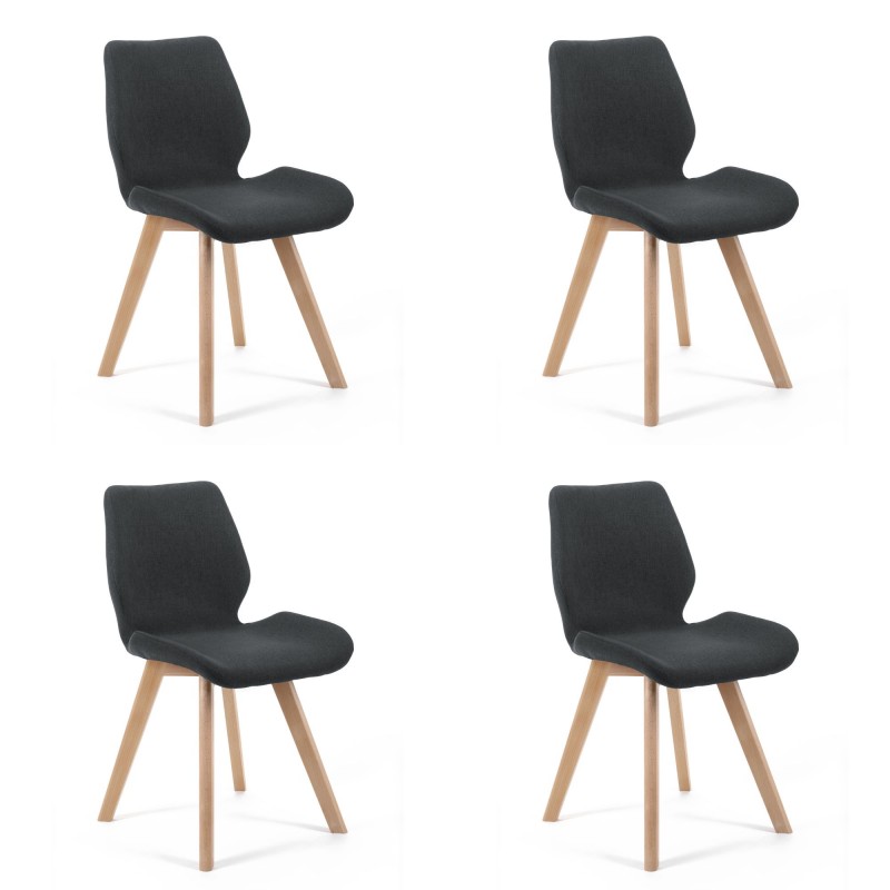 4x krzesło tapicerowane materiałowe SJ.0159 Czarne