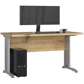 Biurko komputerowe BM-135 cm z metalowymi nogami - dąb artisan