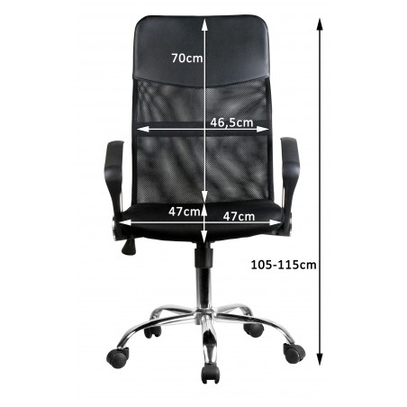 Fotel biurowy OCF-7 materiałowy - Szary wymiary
