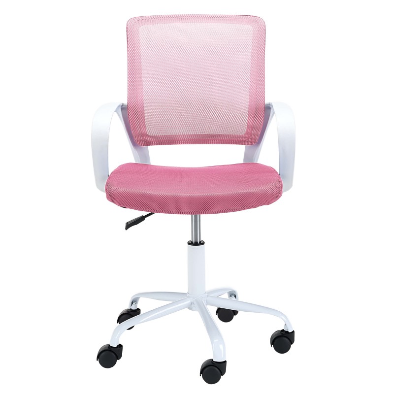 Fotel dziecięcy FD-6 materiałowy - Biały-Różowy przód