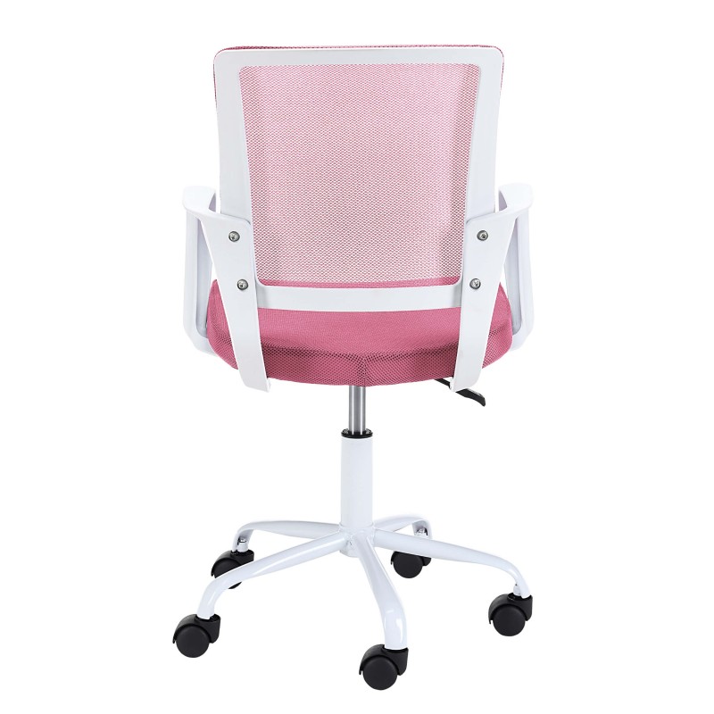 Fotel dziecięcy FD-6 materiałowy - Biały-Różowy tył
