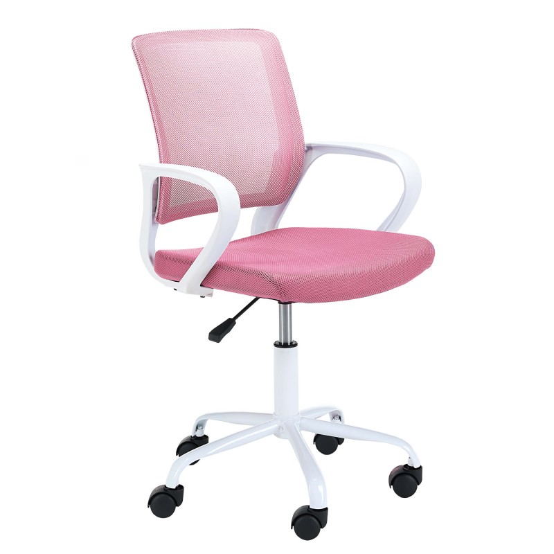 Fotel dziecięcy FD-6 materiałowy - Biały-Różowy