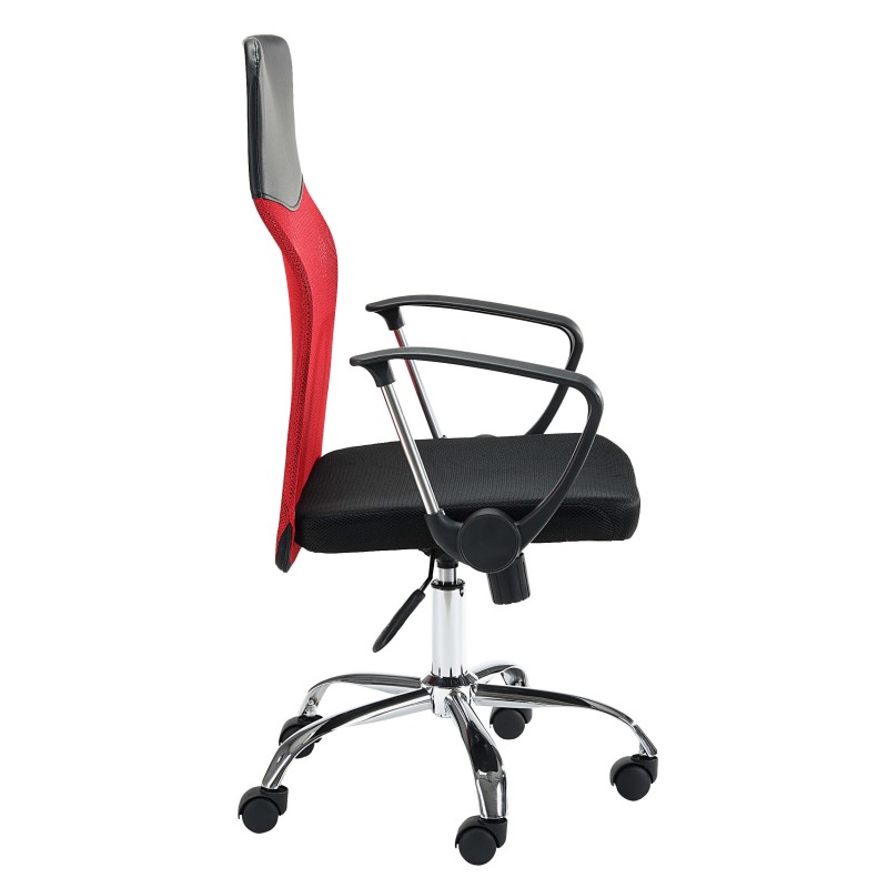 Fotel biurowy OCF-7 materiałowy - Czerwony bok