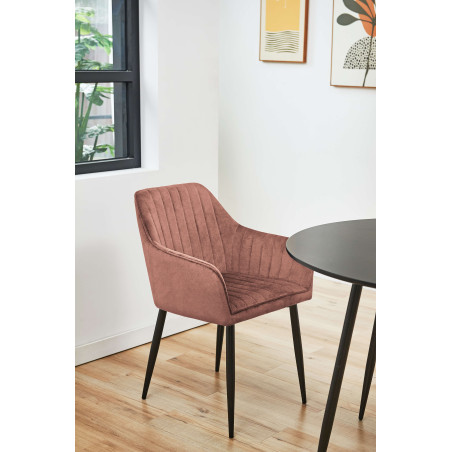2x Welurowe krzesło tapicerowane pikowane SJ.040 Pudrowy róż inspiracje