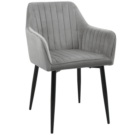 2x Welurowe krzesło tapicerowane pikowane SJ.040 Szary