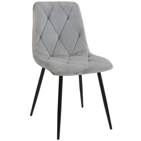 Welurowe krzesło tapicerowane pikowane SJ.3 Szare
