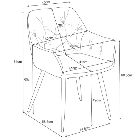2x Welurowe krzesło tapicerowane pikowane SJ.030 Butelkowa Zieleń wymiary