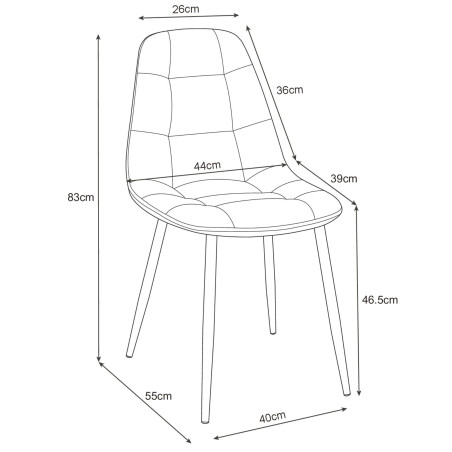 Welurowe krzesło tapicerowane pikowane SJ.1 Butelkowa Zieleń wymiary