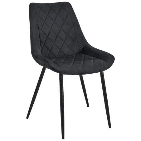 Welurowe krzesło tapicerowane pikowane SJ.0488 Czarne
