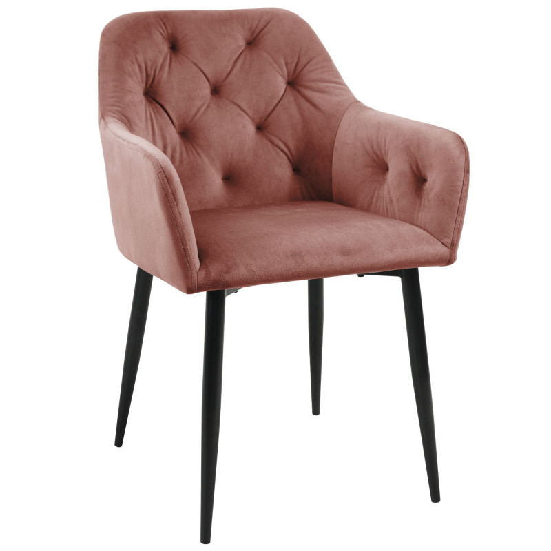2x Welurowe krzesło tapicerowane pikowane SJ.030 Pudrowy róż