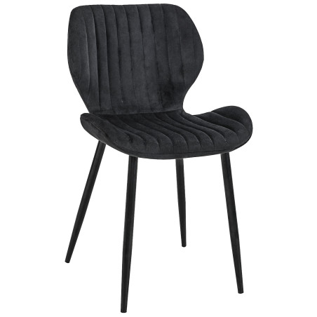 Welurowe krzesło tapicerowane pikowane SJ.17 Czarne
