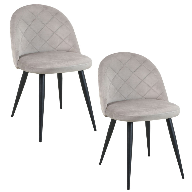 2x Welurowe krzesło tapicerowane pikowane SJ.077 Beżowe