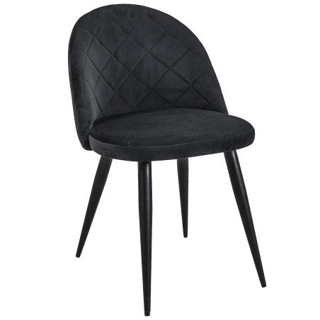 4x Welurowe krzesło tapicerowane pikowane SJ.077 Czarne przód