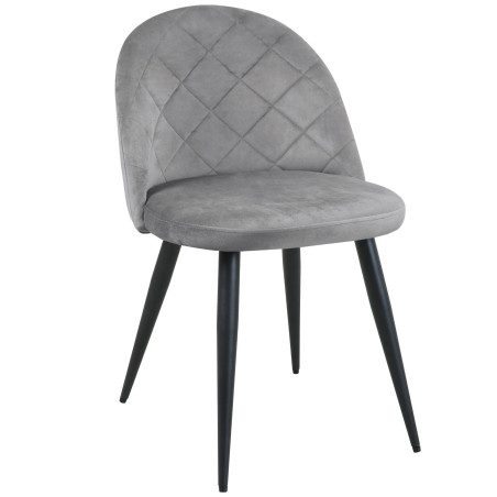 2x Welurowe krzesło tapicerowane pikowane SJ.077 Szare przód