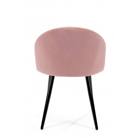 2x Welurowe krzesło tapicerowane pikowane SJ.077 Różowe tył
