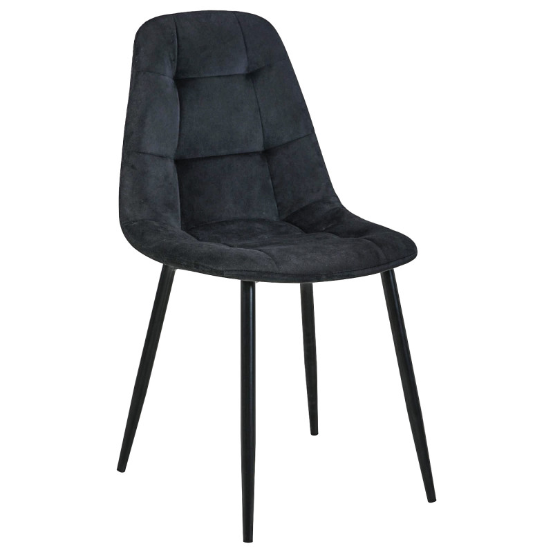4x Welurowe krzesło tapicerowane pikowane SJ.1 Czarne przód