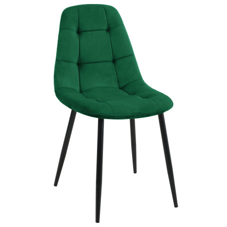 2x Welurowe krzesło tapicerowane pikowane SJ.1 Butelkowa Zieleń przód