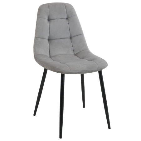 4x Welurowe krzesło tapicerowane pikowane SJ.1 Szare przód
