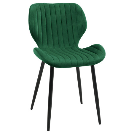 4x Welurowe krzesło tapicerowane pikowane SJ.17 Butelkowa zieleń przód