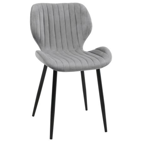 4x Welurowe krzesło tapicerowane pikowane SJ.17 Szare przód