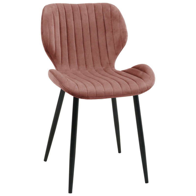 2x Welurowe krzesło tapicerowane pikowane SJ.17 Pudrowy róż przód