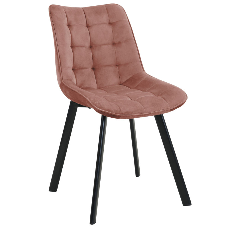 2x Welurowe krzesło tapicerowane pikowane SJ.28 Pudrowy Róż przód