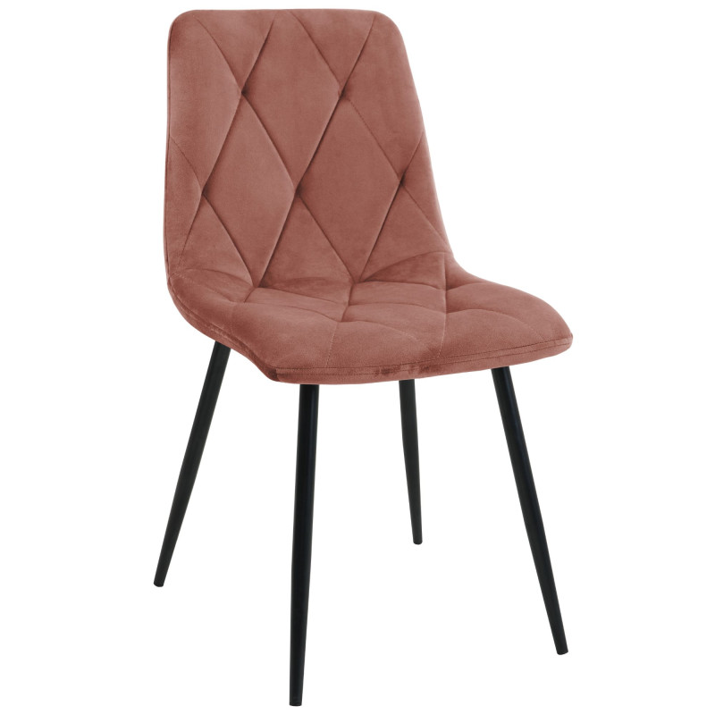 2x Welurowe krzesło tapicerowane pikowane SJ.3 Pudrowy Różowy przód