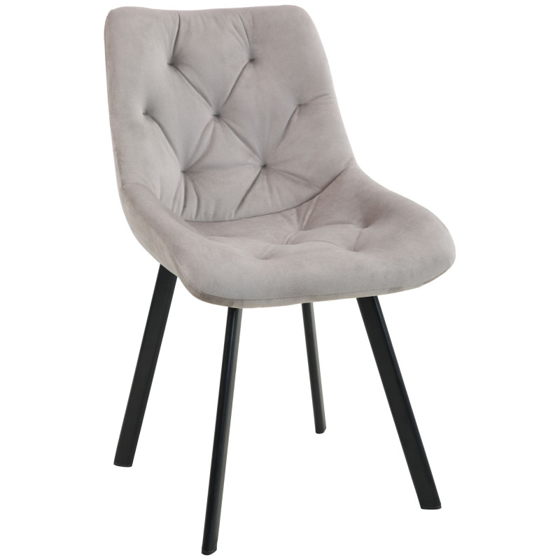2x Welurowe krzesło tapicerowane pikowane SJ.33 Beżowe przód