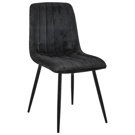 2x Welurowe krzesło tapicerowane pikowane SJ.9 Czarne przód