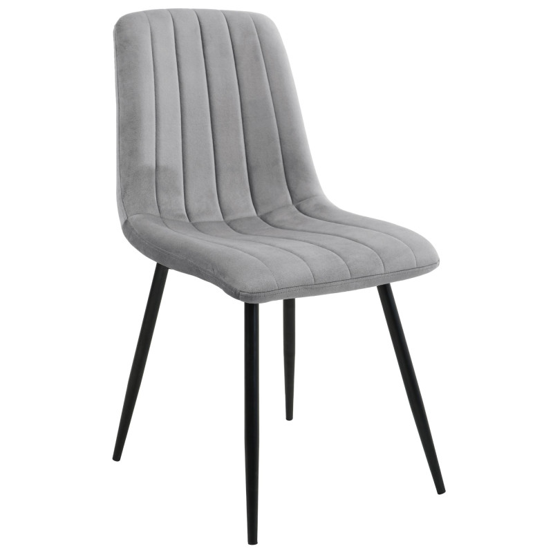 2x Welurowe krzesło tapicerowane pikowane SJ.9 Szare przód