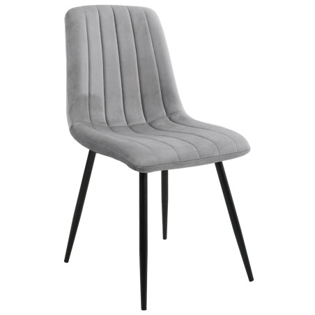 2x Welurowe krzesło tapicerowane pikowane SJ.9 Szare przód