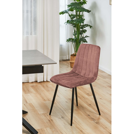 2x Welurowe krzesło tapicerowane pikowane SJ.9 Pudrowy Róż aranżacja salonu