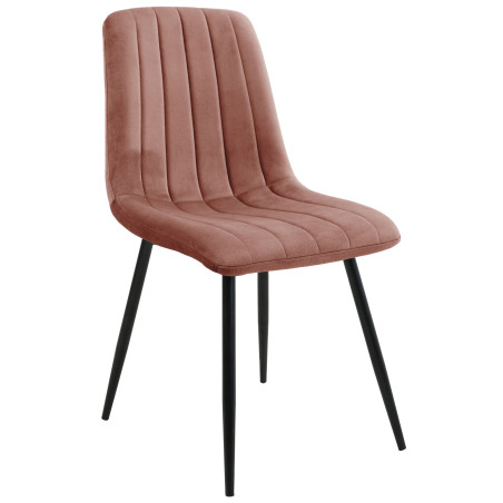 2x Welurowe krzesło tapicerowane pikowane SJ.9 Pudrowy Róż przód
