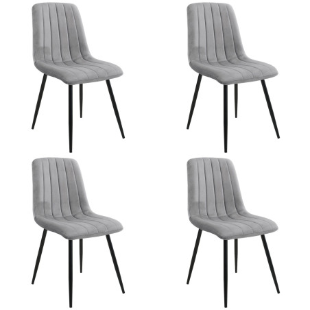 4x Welurowe krzesło tapicerowane pikowane SJ.9 Szare