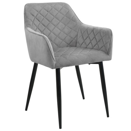 2x Welurowe krzesło tapicerowane pikowane SJ.082 Szary