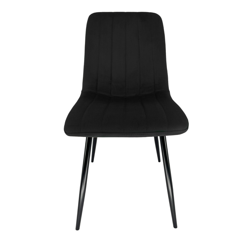 Welurowe krzesło tapicerowane pikowane SJ.9 Czarne przód
