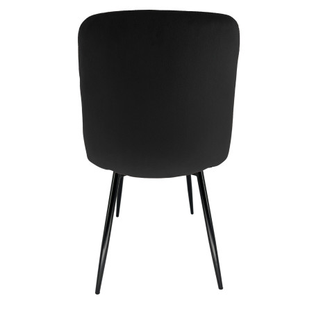 Welurowe krzesło tapicerowane pikowane SJ.9 Czarne tył