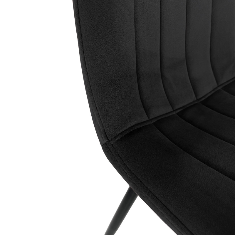 Welurowe krzesło tapicerowane pikowane SJ.9 Czarne detal