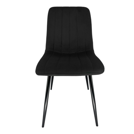 2x Welurowe krzesło tapicerowane pikowane SJ.9 Czarne front