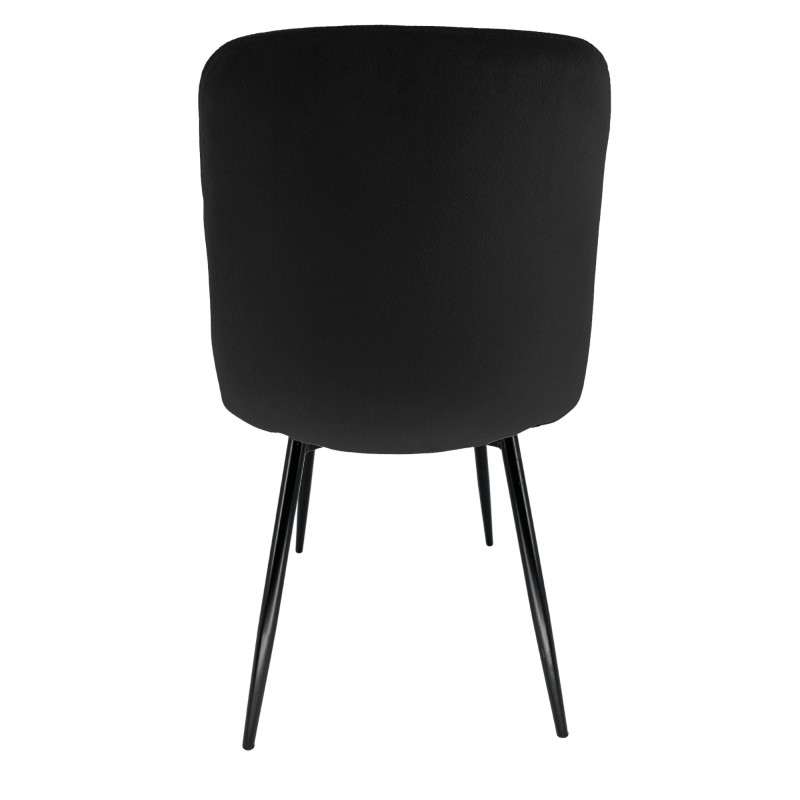 2x Welurowe krzesło tapicerowane pikowane SJ.9 Czarne tył